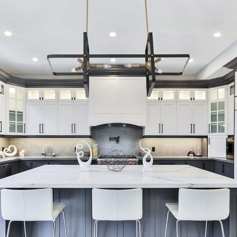 Modern 6 - Light Kitchen Island Linear Pendant - 42.13"x16.73"x16.54"
