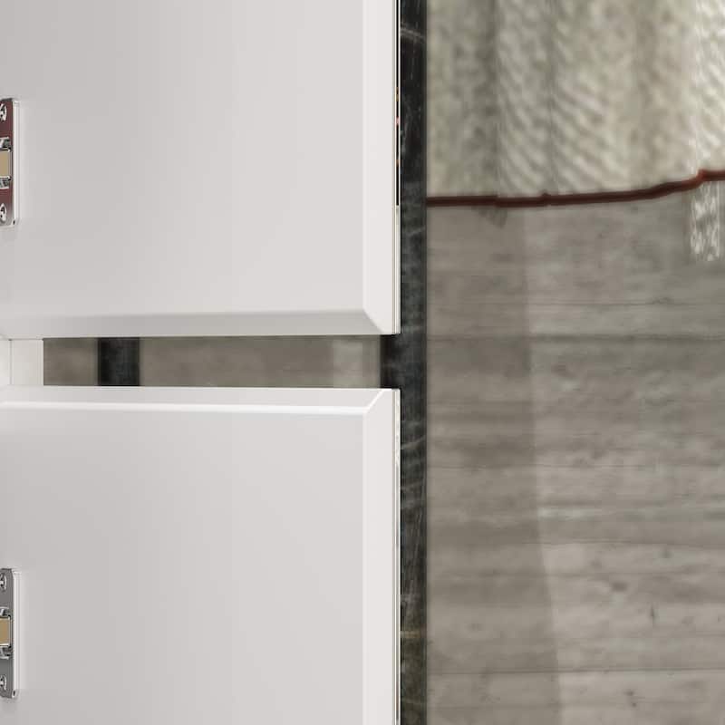 White Large Modular Modern High Gloss Wardrobe Armoire Mirrored Doors