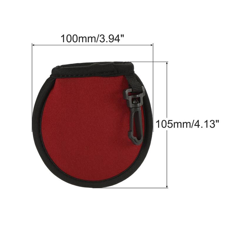 Golf Ball Cleaner Portable Pouch Pocket Washer Bag with Clips - Red