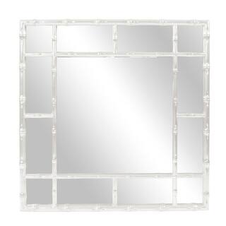 Allan Andrews Bamboo Mirror - Glossy White - 40" x 40" x 2