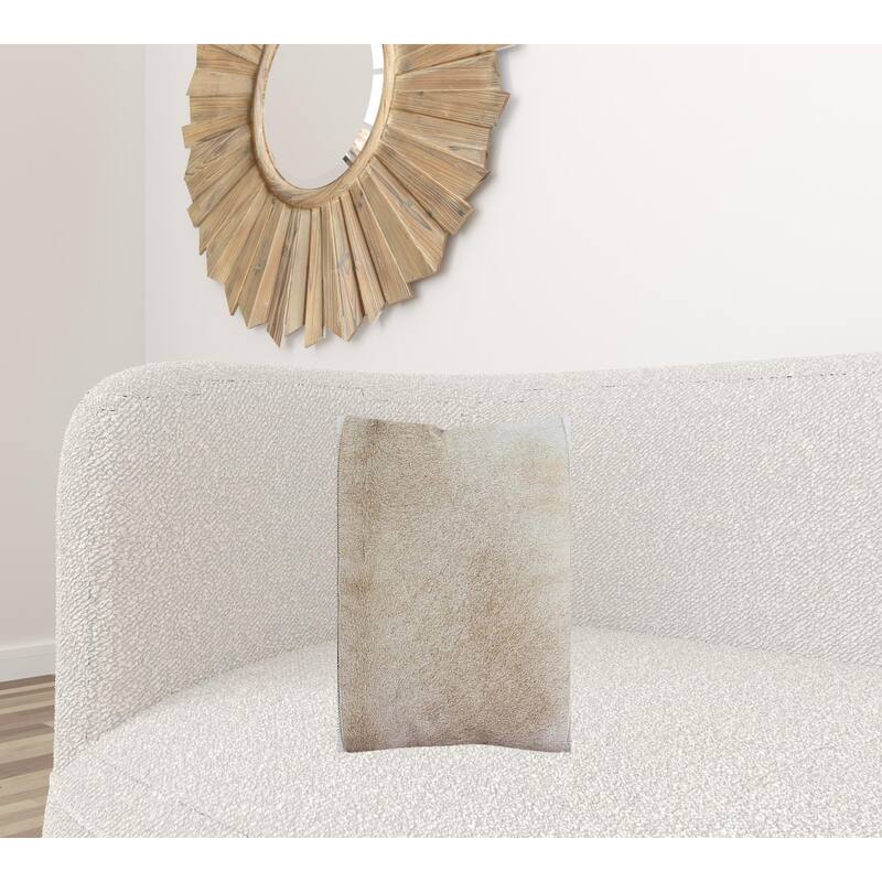 20" Beige and Ivory Throw Pillow - Polyester - 20.00 in. x 20.00 in. x 5.00 in. - Pillow Sets - Beige/Ivory