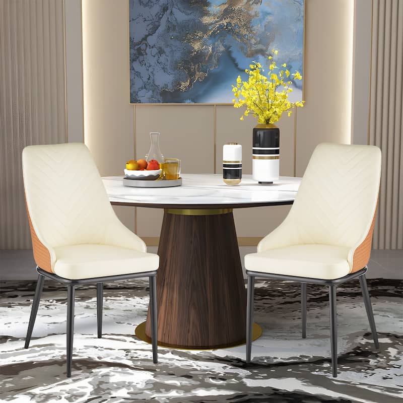 Faux Leather Upholstered Dining Chairs, Set of 4 - 18.1"W x 21.3"W x 36.6"H