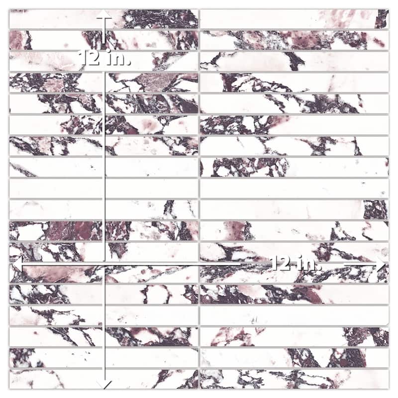 Merola Tile Touche Brick Stacked Rubis 11-3/4" x 11-3/4" Porcelain Mosaic Floor and Wall Tile - (1 Tile)