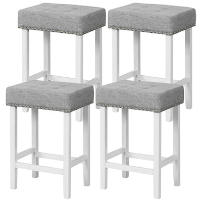 Gymax 4 PCS 24.5'' Counter Height Bar Stools w/ Sponge Padded Cushion