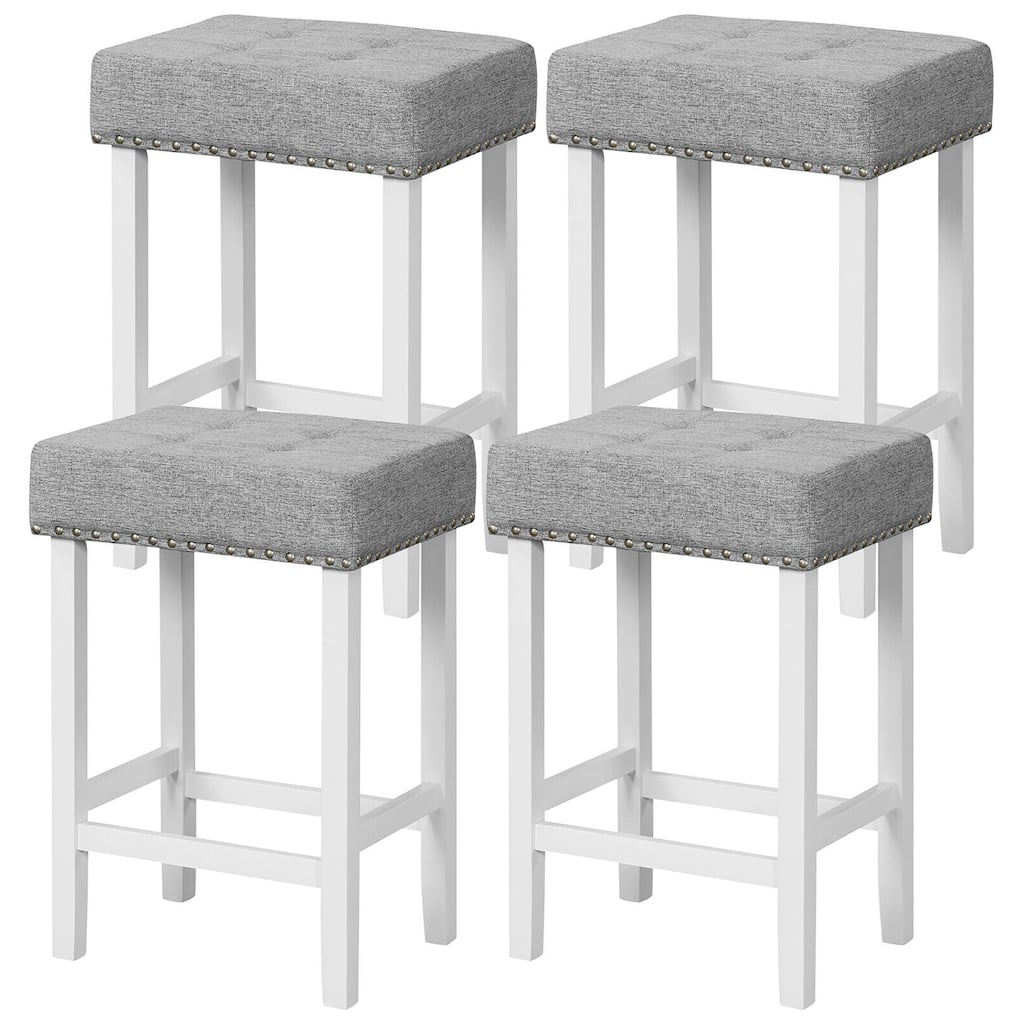Gymax 4 PCS 24.5'' Counter Height Bar Stools w/ Sponge Padded Cushion