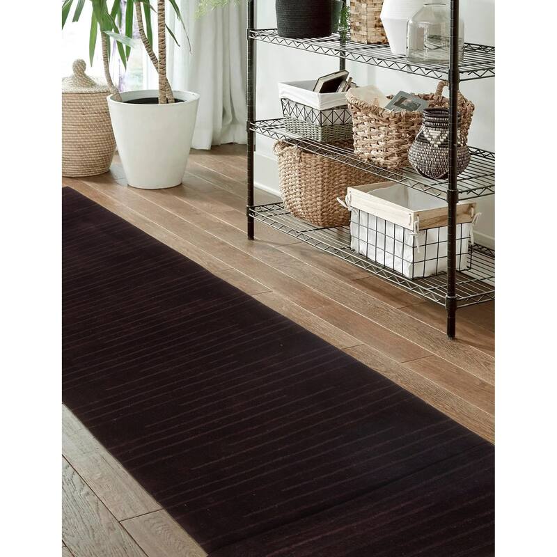 ECARPETGALLERY Hand-knotted Opulence Magenta Wool Rug - 3'0 x 10'11