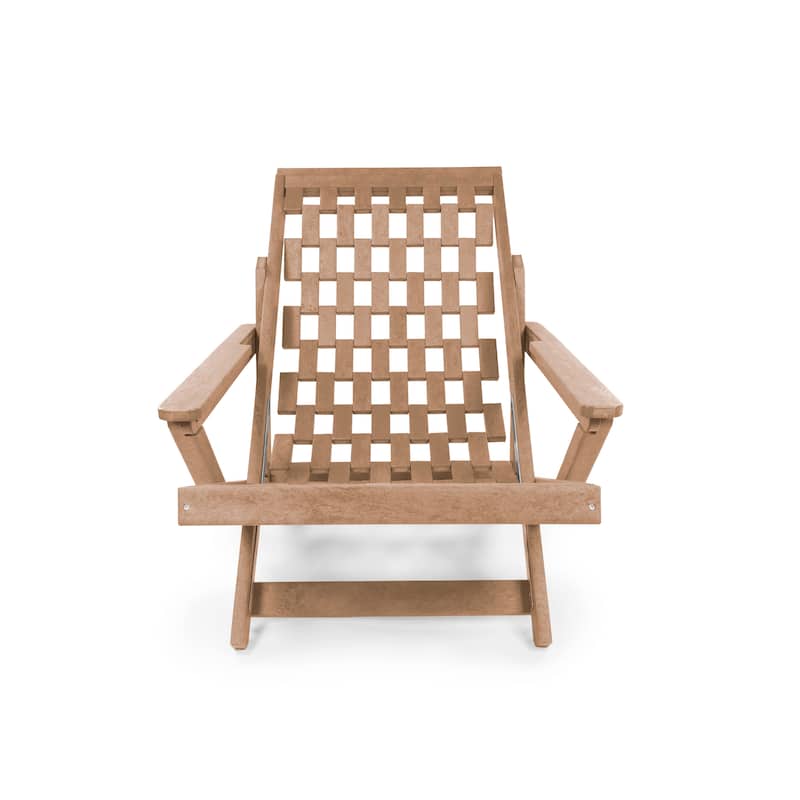 Aspen Fully Assembled All-Weather HDPE Outdoor Folding Lounge Chair with Removable Cushion