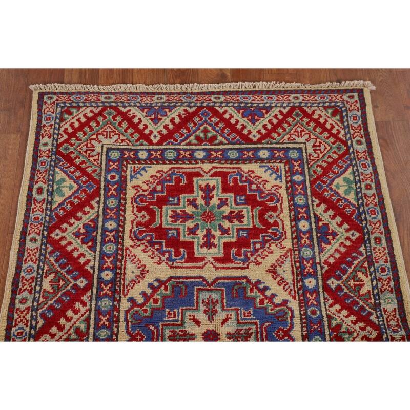 Kazak Accent Rug Handmade Oriental Wool Carpet - 2'8" x 4'0"