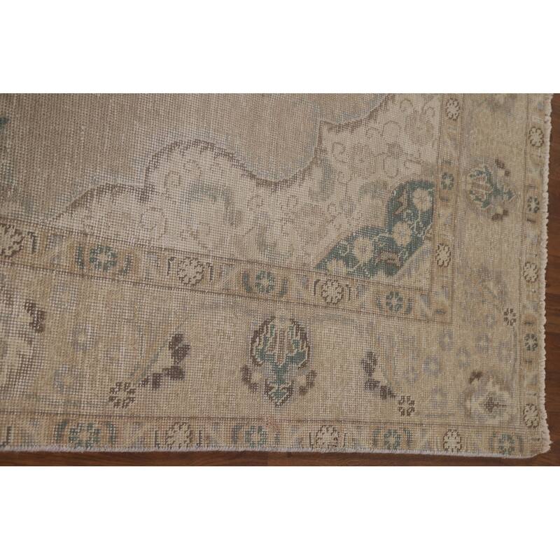 Vintage Distressed Tabriz Persian Rug Handmade Oriental Wool Carpet - 6'4" x 9'3"