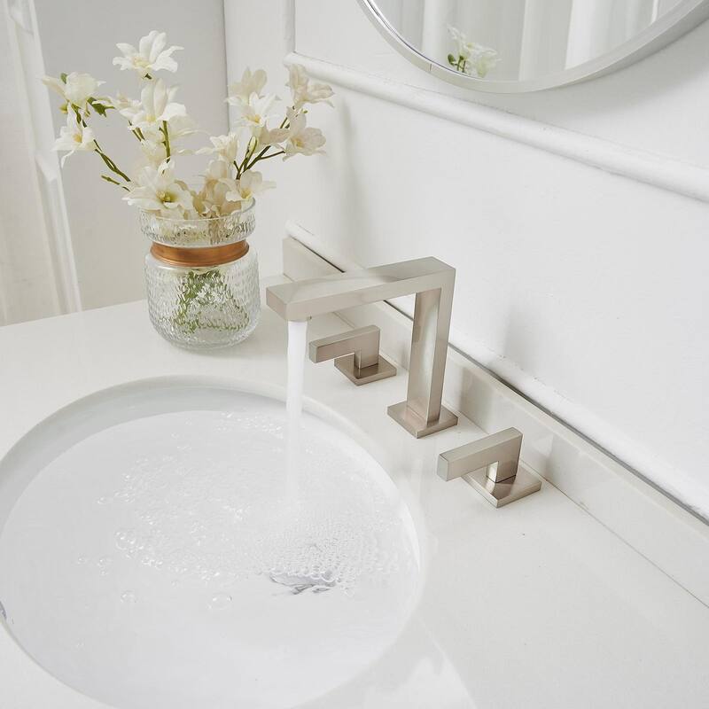 WIZ 8 in. Widespread Double Handle Bathroom Faucet With Pop-up Drain