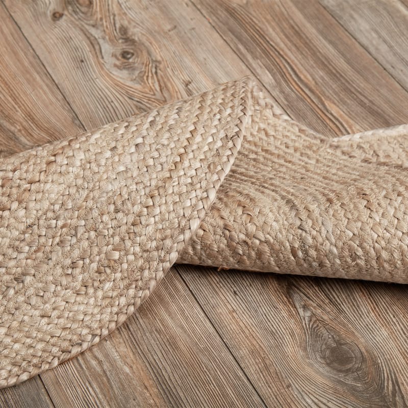 Natural Jute Rug Half Circle w/ Pad 16.5x33 - 16.5" x 33" Half CIrcle