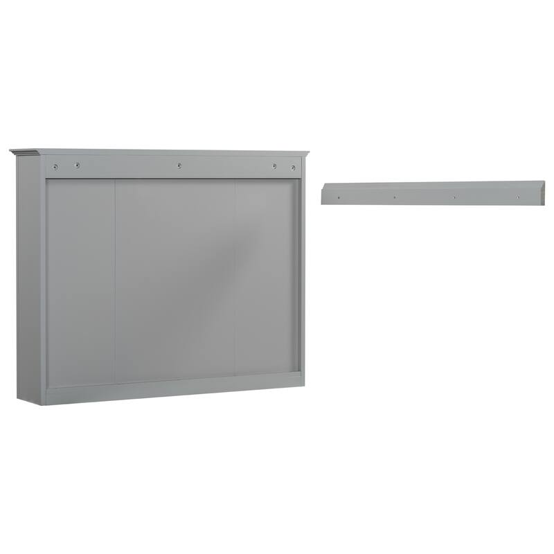 GDFStudio - Riggs Modern Wall-Mounted Bathroom Storage Cabinet with Mirror and Open Shelves (Not Include Bathroom Vanity)