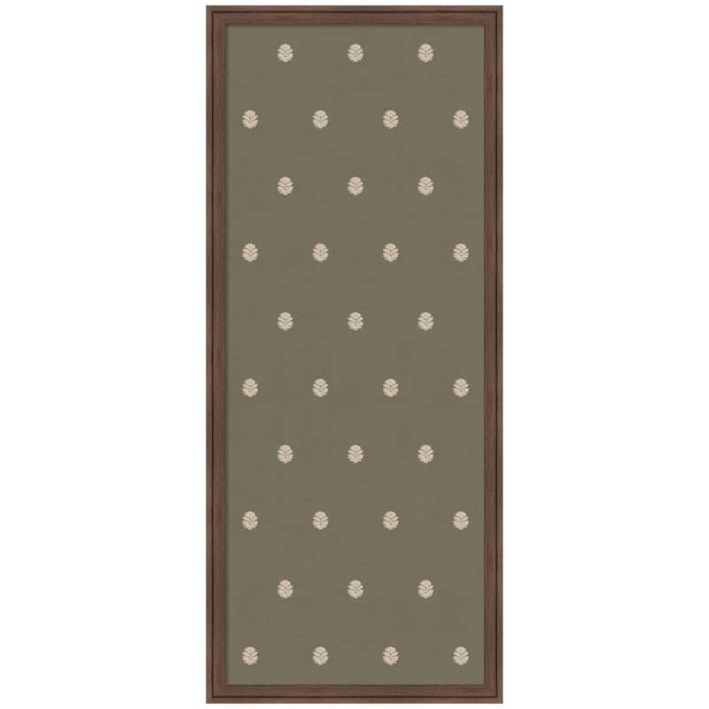 Kate and Laurel Pinboard Green Botanical Block Print - 18x42 - Florence Medium Brown