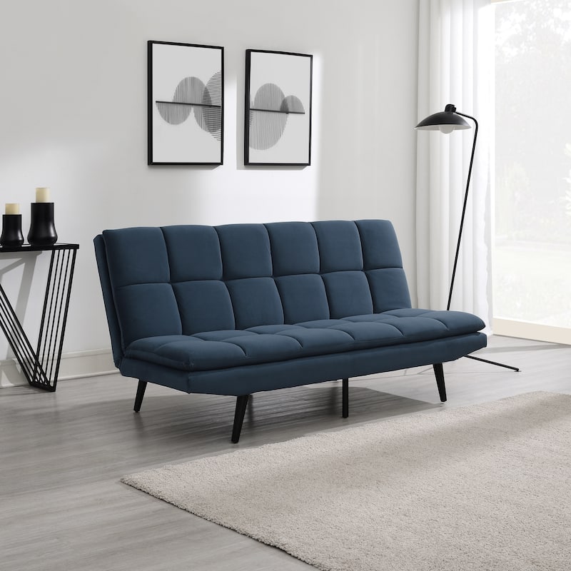 Abbyson Jaden Convertible Fabric Sofa - Navy