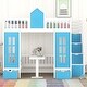 preview thumbnail 2 of 26, Full-Over-Full Bunk Bed with Changeable Table , Bunk Bed Turn into Upper Bed and Down Desk Blue