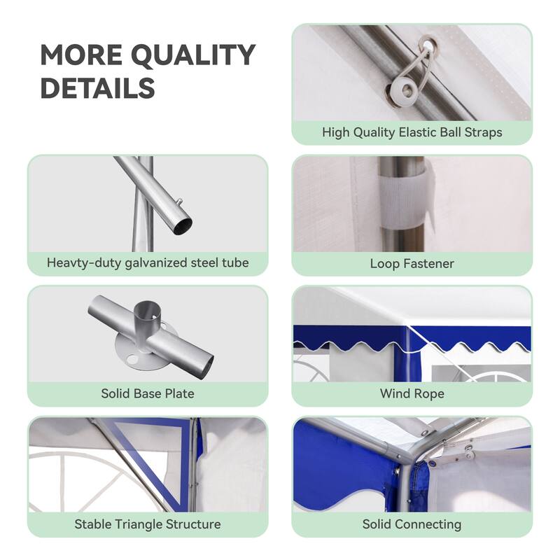16'X32' Party Tent Heavy Duty Wedding Party Tent Outdoor Patio Tent Outdoor Gazebo Event Shelter Canopy with Carry Bags