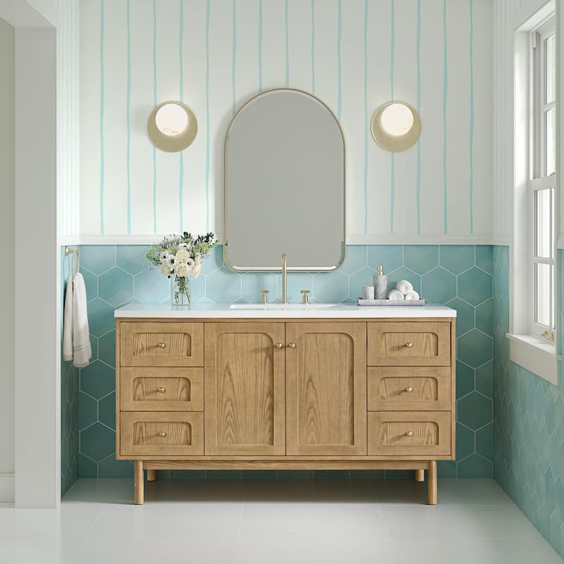 Rohe 24" Arched Mirror, Champagne Brass