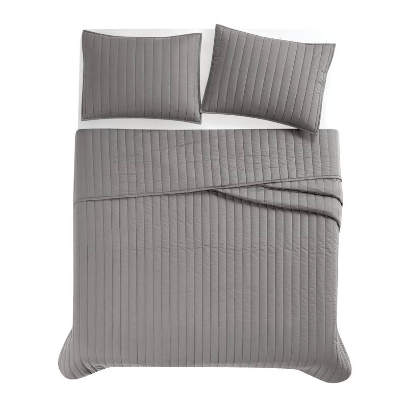 Brooklyn Loom Solid Cotton Percale Quilt Set
