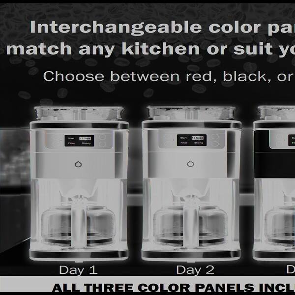 Smart Icoffee Brew Coffee Maker With Built In Grinder Smarter App And 3 Interchangeable Color Panels