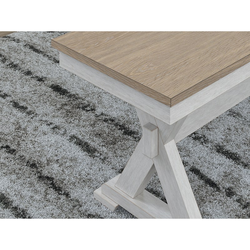 Signature Design by Ashley Westlinport Antique White/Brown 48" Dining Bench - 48"W x 16"D x 19"H