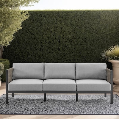 Mareike Rope and Aluminum 81" Outdoor Sofa with Cushions