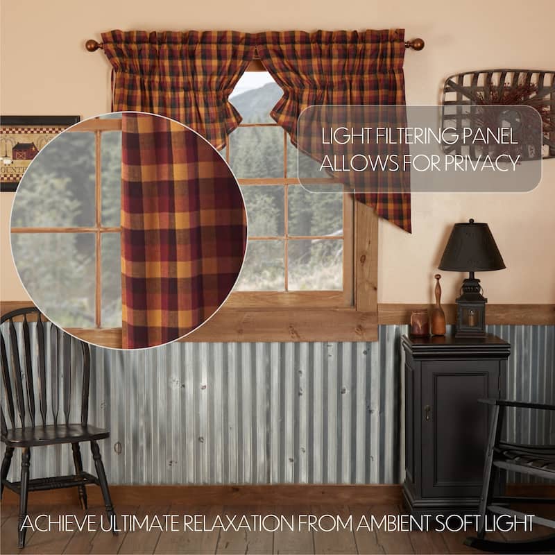 Heritage Farms Primitive Check Prairie Swag Set of 2 36x36x18 - Prairie Swag 36x36x18