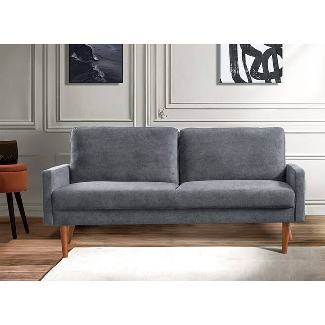 European Style Grey Velvet 3 Seater Sofa with Sleek Design