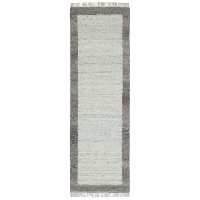 Terra by Obeetee Nu Maison Soft Border Rug - Cream/Onyx - 2'6" x 8'