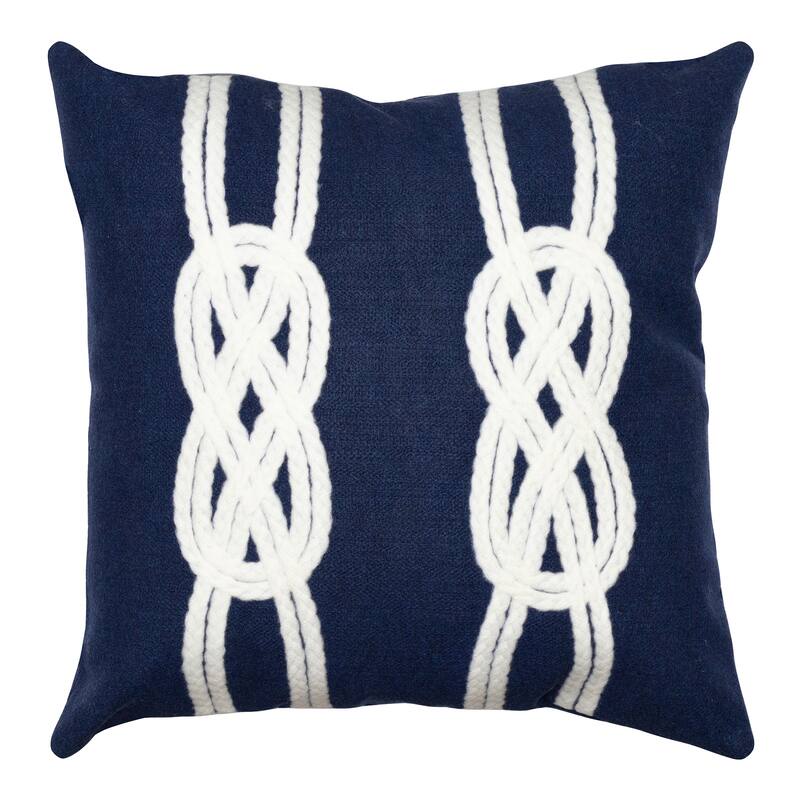 Liora Manne Visions II Double Knot Indoor/Outdoor Pillow Navy 20" Square