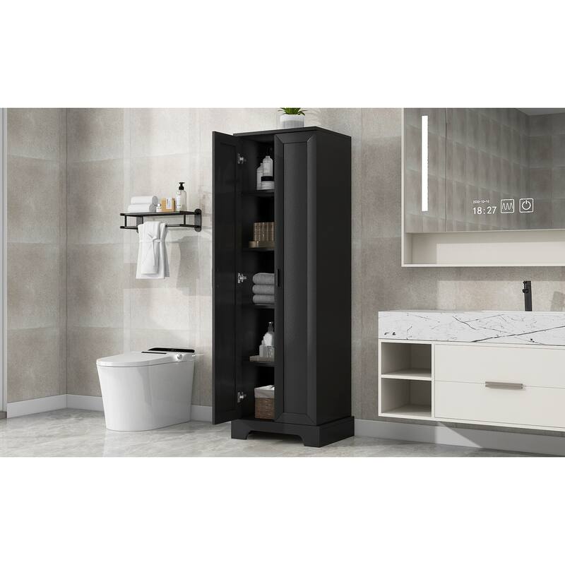 GDFStudio - Lucas Spacious Two-Door Storage Cabinet with Adjustable Shelves