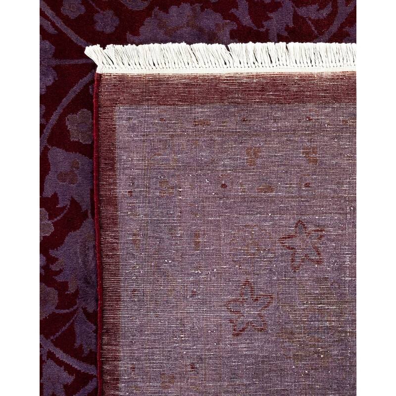 Overton Hand Knotted Wool Vintage Inspired Modern Contemporary Overdyed Red Area Rug - 9' 0" x 12' 3"