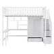 preview thumbnail 11 of 17, Full Size Wooden Loft Bed with Bookshelf,Drawers,Desk,and Wardrobe,Multifunctional Loft Bed