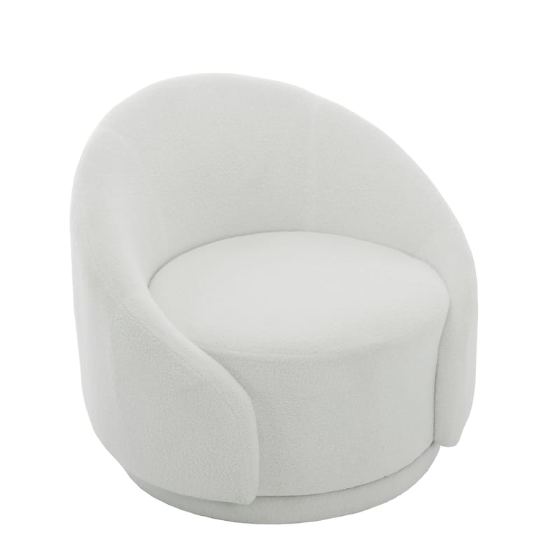 Velvet Boucle Upholstered Accent Chairs Swivel Barrel Chair (Set of 2)