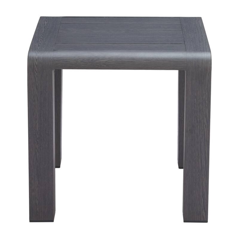 23" Black Aluminum Square Outdoor Side Table