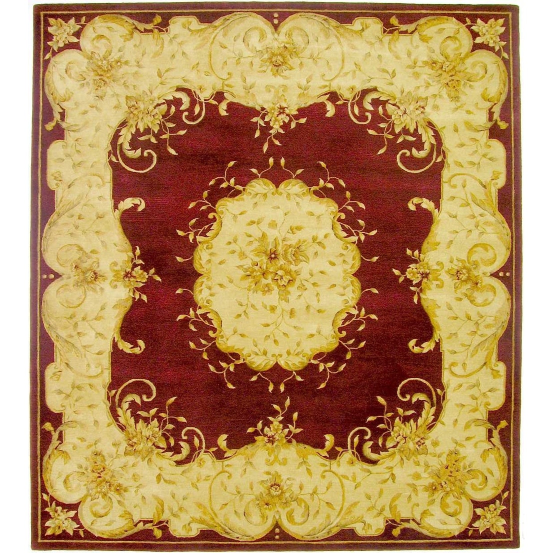 Estate hand-tufted New Zealand Wool Red Area Rug - 9' x 12'