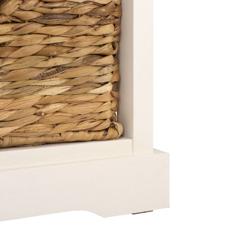 SAFAVIEH Evaline Distressed Black 3 Wicker Basket Storage Unit - 17.3" x 13.4" x 29.5" - 17"W x 13"D x 30"H