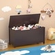 preview thumbnail 2 of 7, Kids Wooden Toy Box Storage with Safety Hinged Lid for Bedroom, Playroom, Hallway