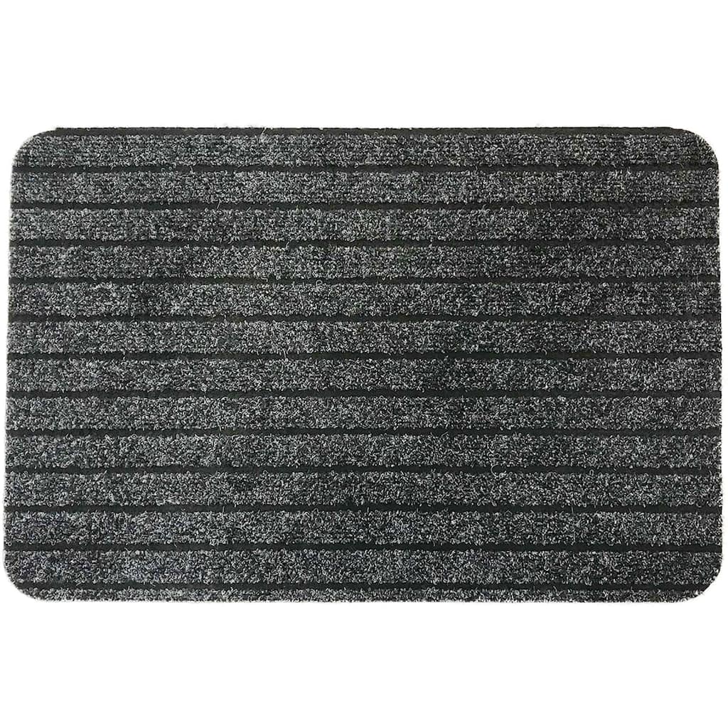 Outdoor Front Door Mat Chloe Polypropylene Latex Rug 24x16 Grey