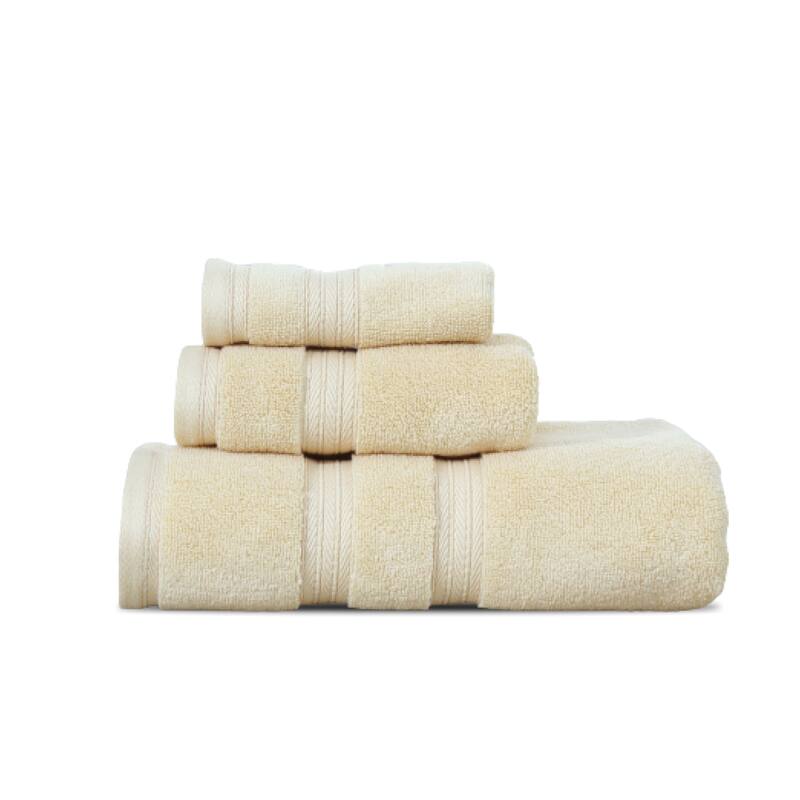 Home Weavers Elegance Essentials 550GSM Cotton Zero Twist Super Absorbent Bath Towel Set of 3 - Yellow - 27"x54", 16"x24", 13"x13"