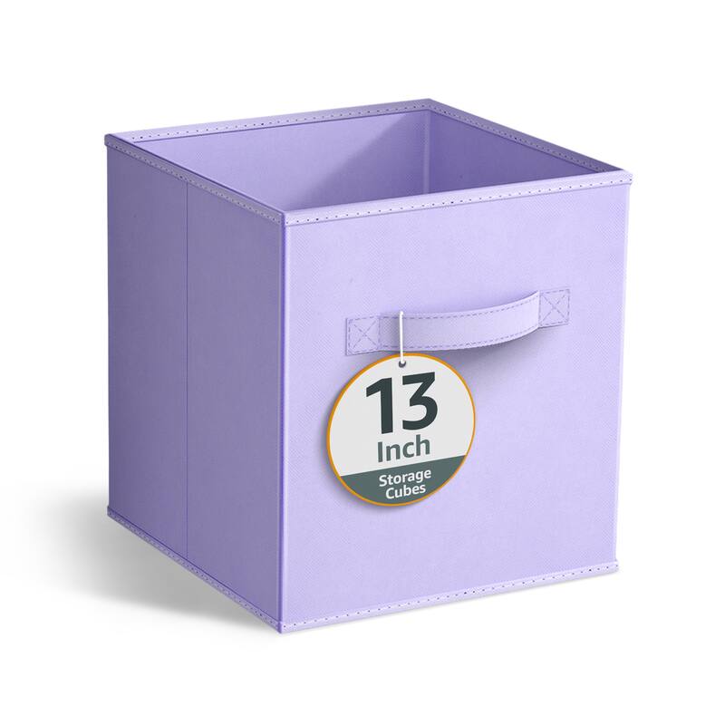 Sorbus 13" Foldable Storage Cube Basket Lightweight Organization Solutions - Single Pack - 13" L x 13" W x 13" H - Pastel Purple