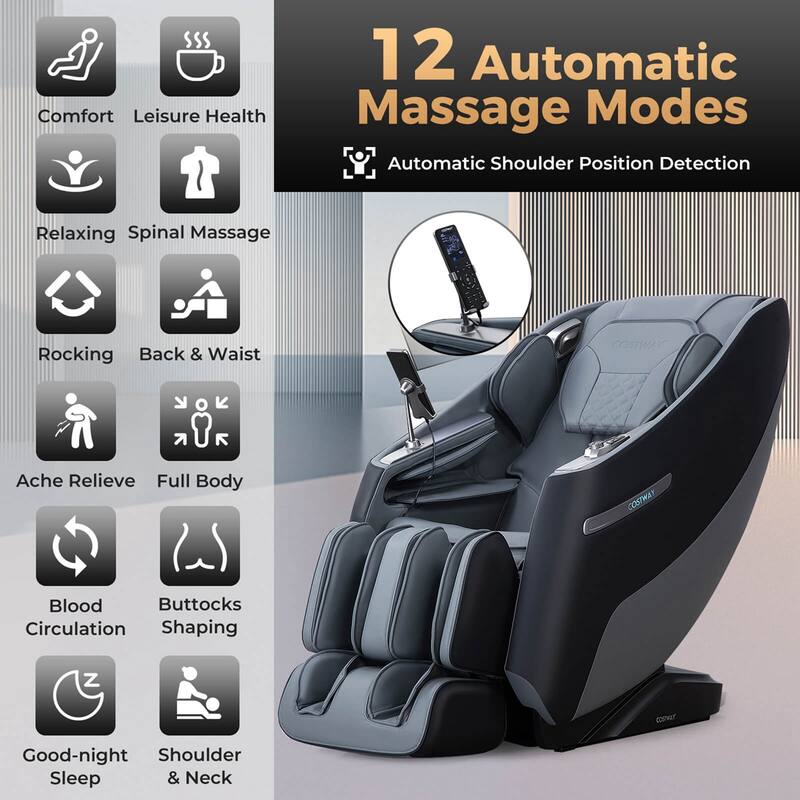 Costway Zero Gravity SL Track Full Body Massage Chair with Waist