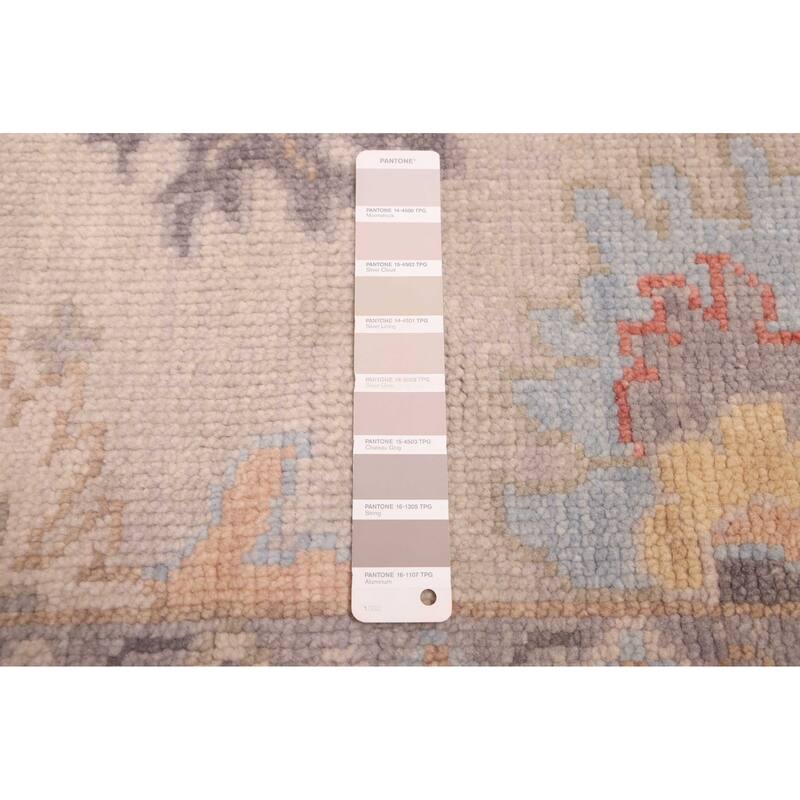 ECARPETGALLERY Hand-knotted Modern Oushak Light Grey Wool Rug - 8'2 x 9'10