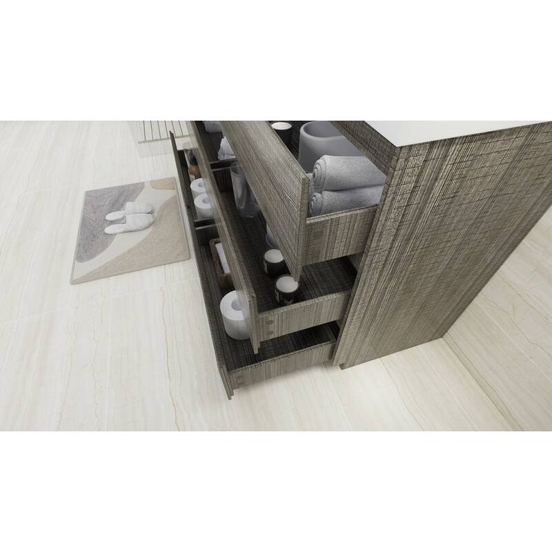 Aron 60'' Freestanding Vanity with Left Single Sink
