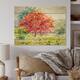 Designart 'Colorfull Blooming Red Autumn Tree IV' Traditional Wood Wall ...