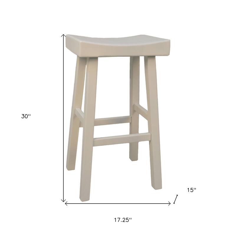 HomeRoots 30" Solid Wood Backless Bar Height Bar Chair