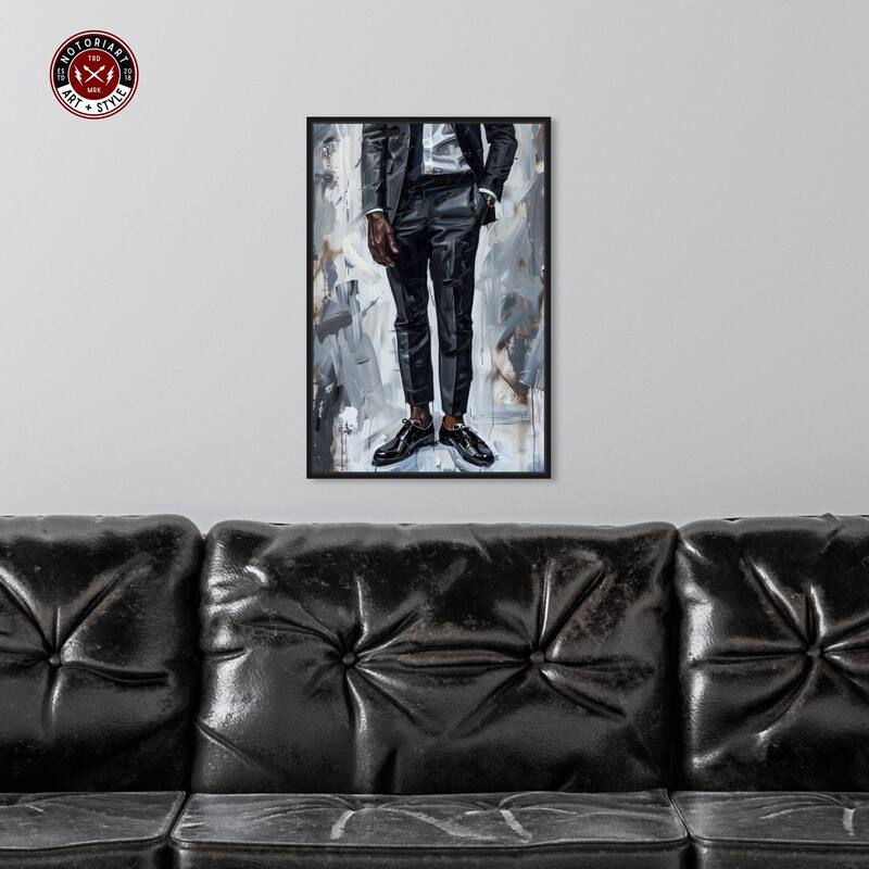 Notoriart Man Of Style Framed Men Style 1 Piece Canvas Wall Art