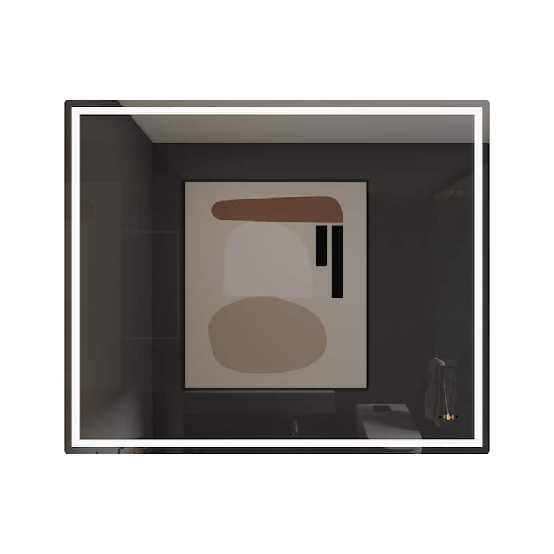 CB HOME Gesture Control Smart LED Mirror Bathroom, Lighted Wall Mounted Mirror, Dimmable, Frameless,Three Color,Front&BackLit