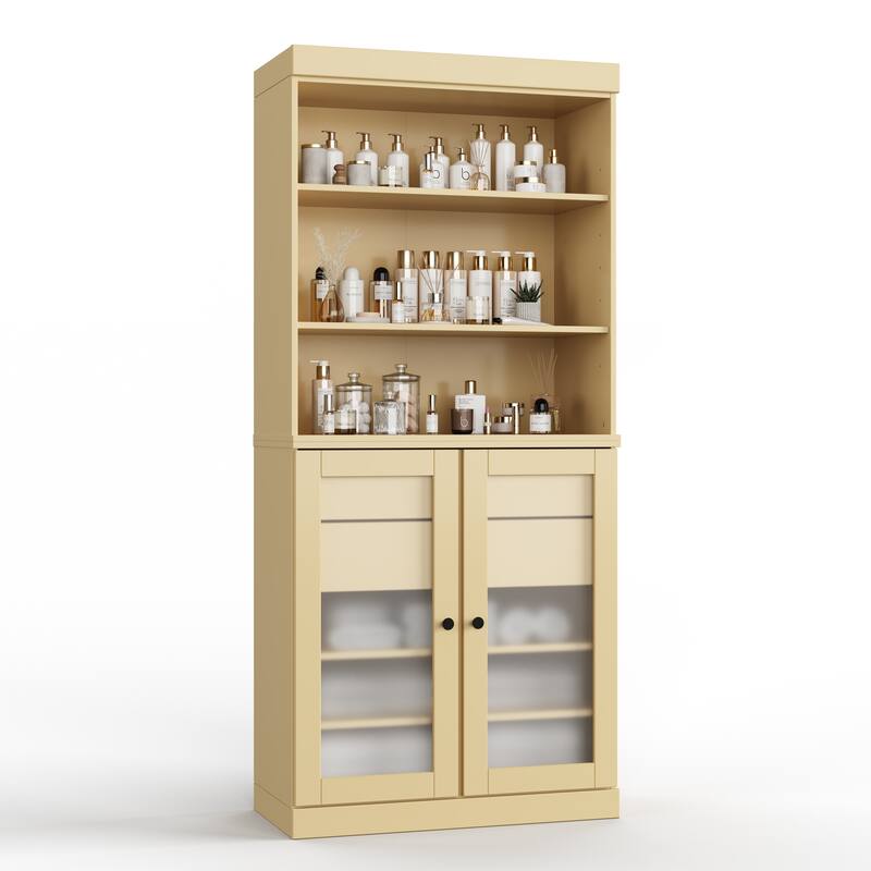 100% Solid Wood 32" Bathroom Cabinet with Optional Doors, 2-Drawers by Palace Imports