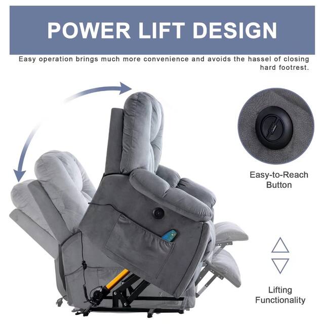 Super Big Power Assist Lift Recliner chair With Massage