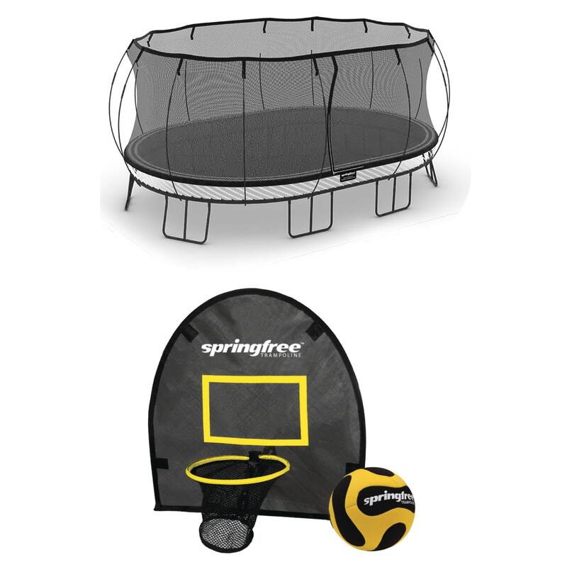 Springfree Trampoline 12' x 19' Oval Trampoline w/Basketball FlexrHoop Accessory - 323